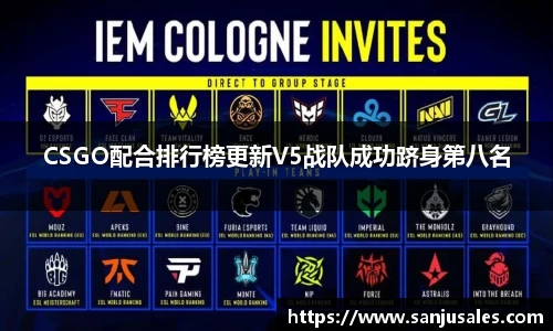 CSGO配合排行榜更新V5战队成功跻身第八名